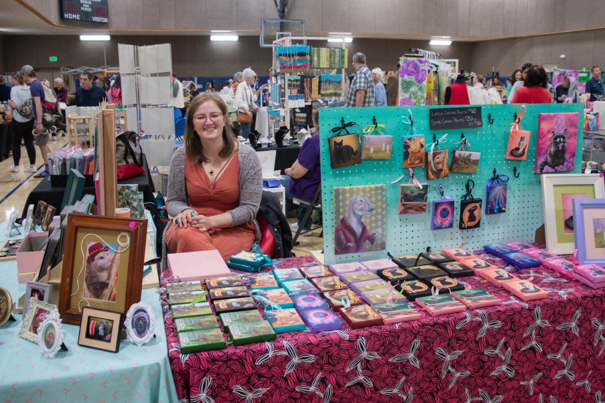 Jamie Fontana runs her booth during the Spring Artisan Market at Fort Collins Senior Center April 13.