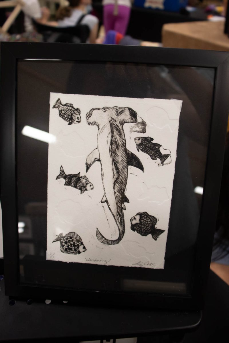 A print from Mad Hare Press sits on display during the Spring Artisan Market at Fort Collins Senior Center April 13.