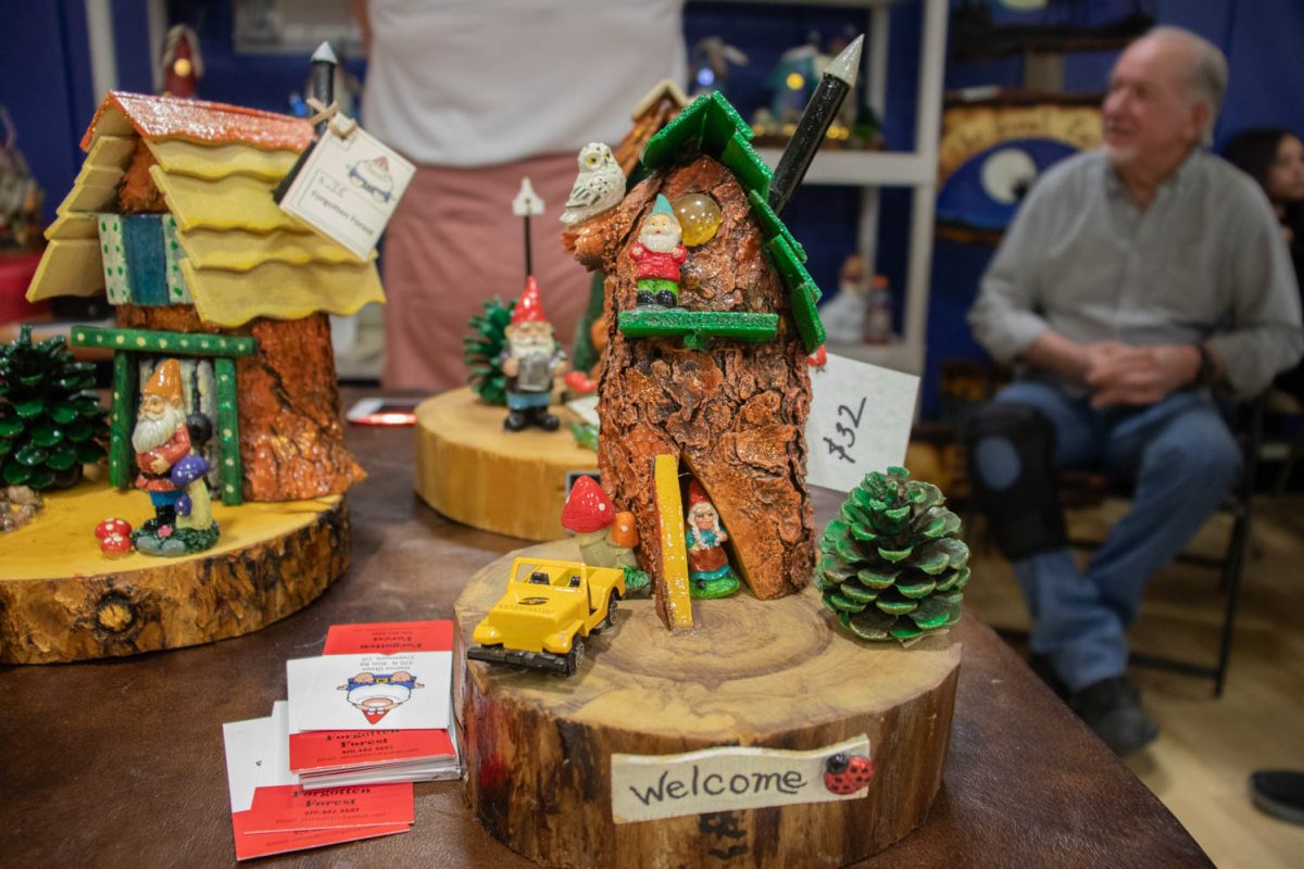 A gnome house for sale sits on display during the Spring Artisan Market at Fort Collins Senior Center April 13.