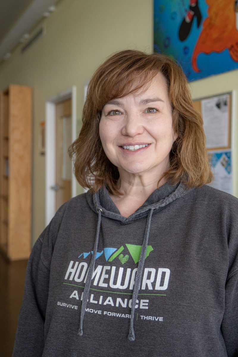 Pam Brewer, the development director at Homeward Alliance, is featured in a photograph taken at her workplace March 25. "I started at Homeward Alliance as a volunteer, and I have gotten to see the organization from the startup," Brewer said. "At that time, there were only about seven employees."