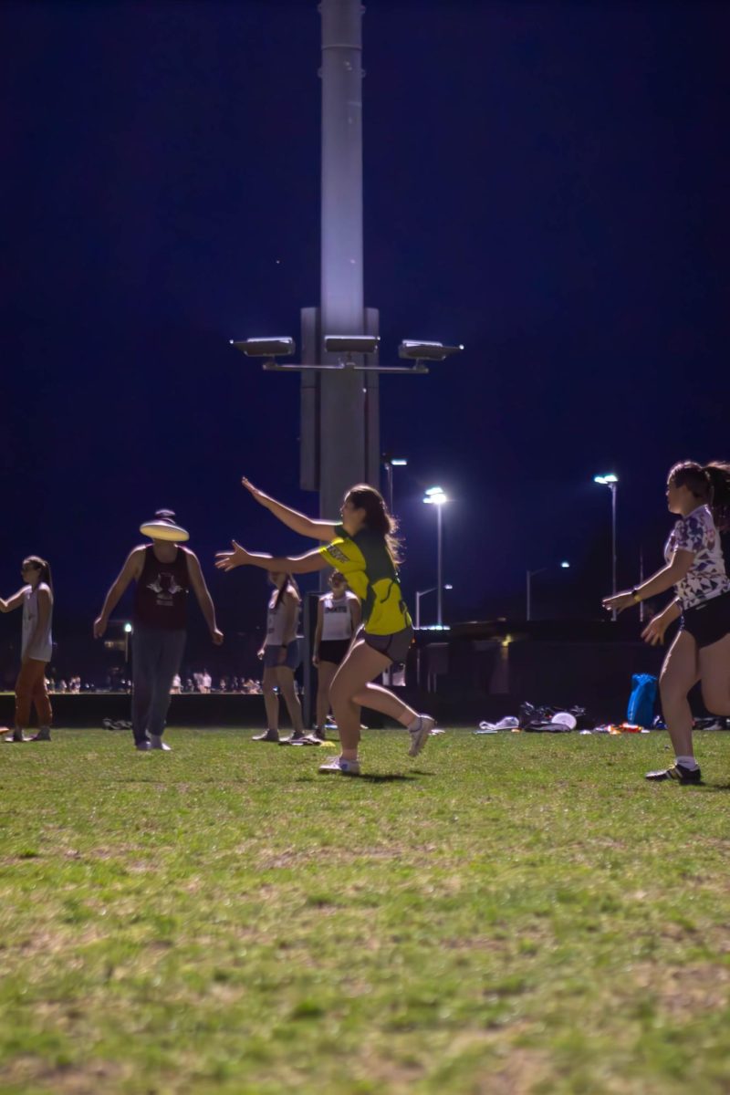 The Colorado State University Womxn's Ultimate frisbee club team  "Hell's Belles" runs drills at their practice. Apr. 4.