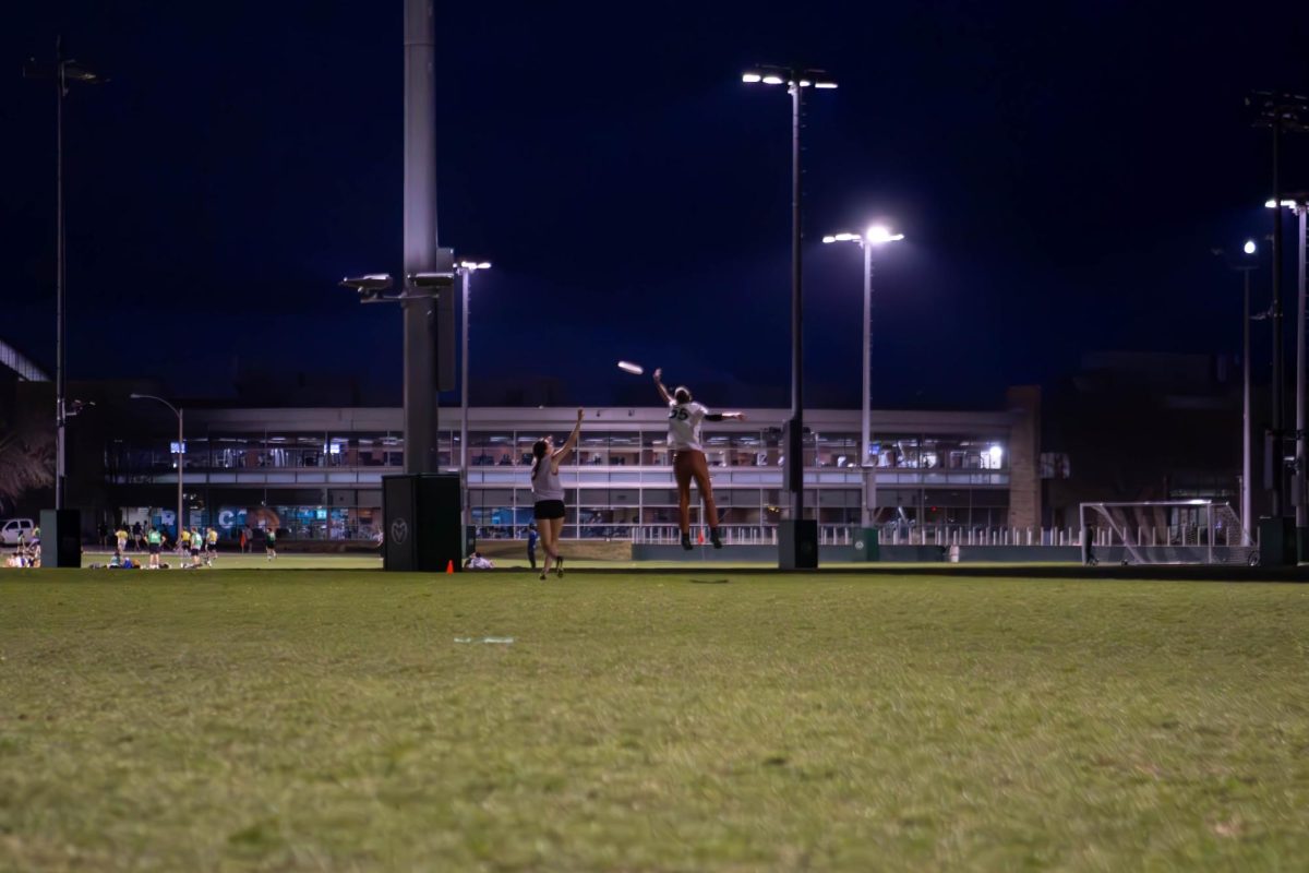 The Colorado State University Womxn's Ultimate frisbee club team  "Hell's Belles" plays offense and defense while running drills at their practice. Apr. 4.