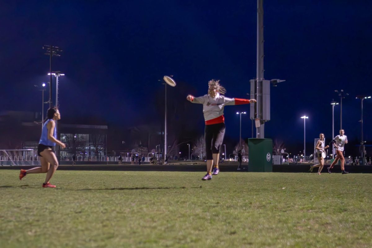 Members of the Colorado State University Womxn's Ultimate frisbee club team "Hell's Belles" practice for their upcoming tournament. Apr. 4.