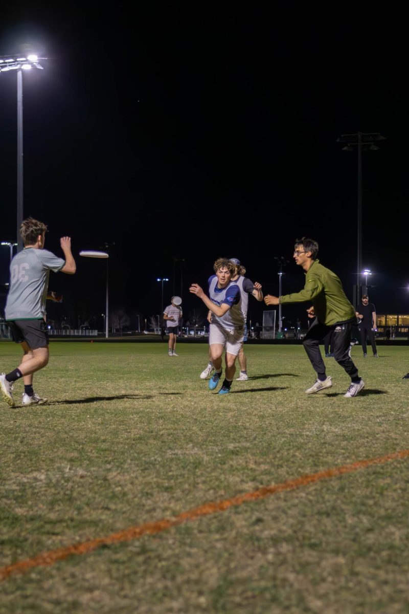 The Colorado State University Mens Ultimate Frisbee club team, "Hibida" practices during a scrimmage game for their upcoming tournament. Apr. 4.