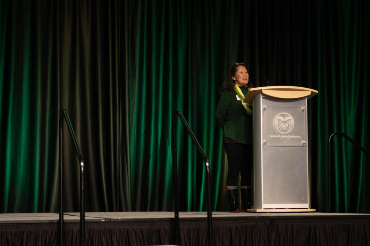 Malinda Sloan, the first president of Asian Pacific American Student Center speaks at the 40th birthday lūʻau. "APACC now and it's trajectory is so mind blowing to me because it's a physical space, it's a safe space and environemtn that allows us to grow, to learn and explore things that scare us". Apr. 20