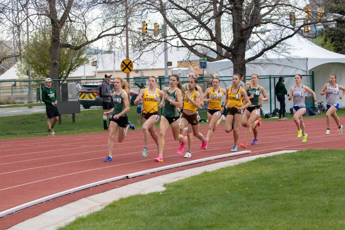 Colorado State University student athletes race in the women's 800 meter race. Apr. 28.