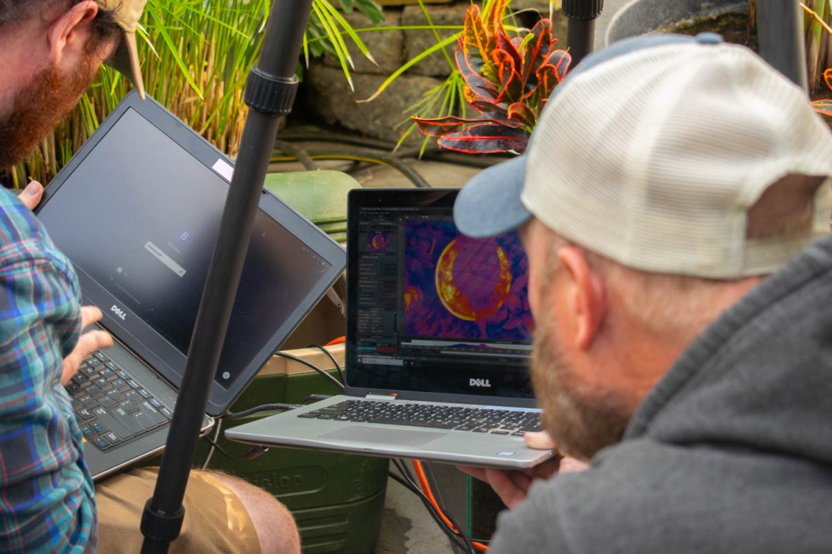 Colorado State University researchers analyze a thermal image of the corpse flower. Because this flower grows so quickly in such a short period of time, it produces a lot of heat which is something we want to explore, Brenner said. The base of the plant can get up to around 90 degrees during its largest growth spurts.