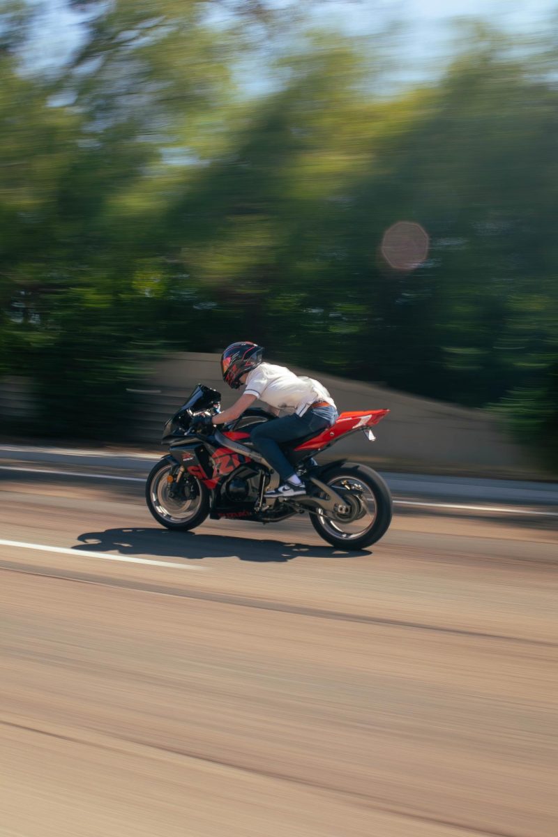 Hayden Isaacs rides a 2011 Suzuki GSXR 1000, through the streets of San Diego, California. July 20.