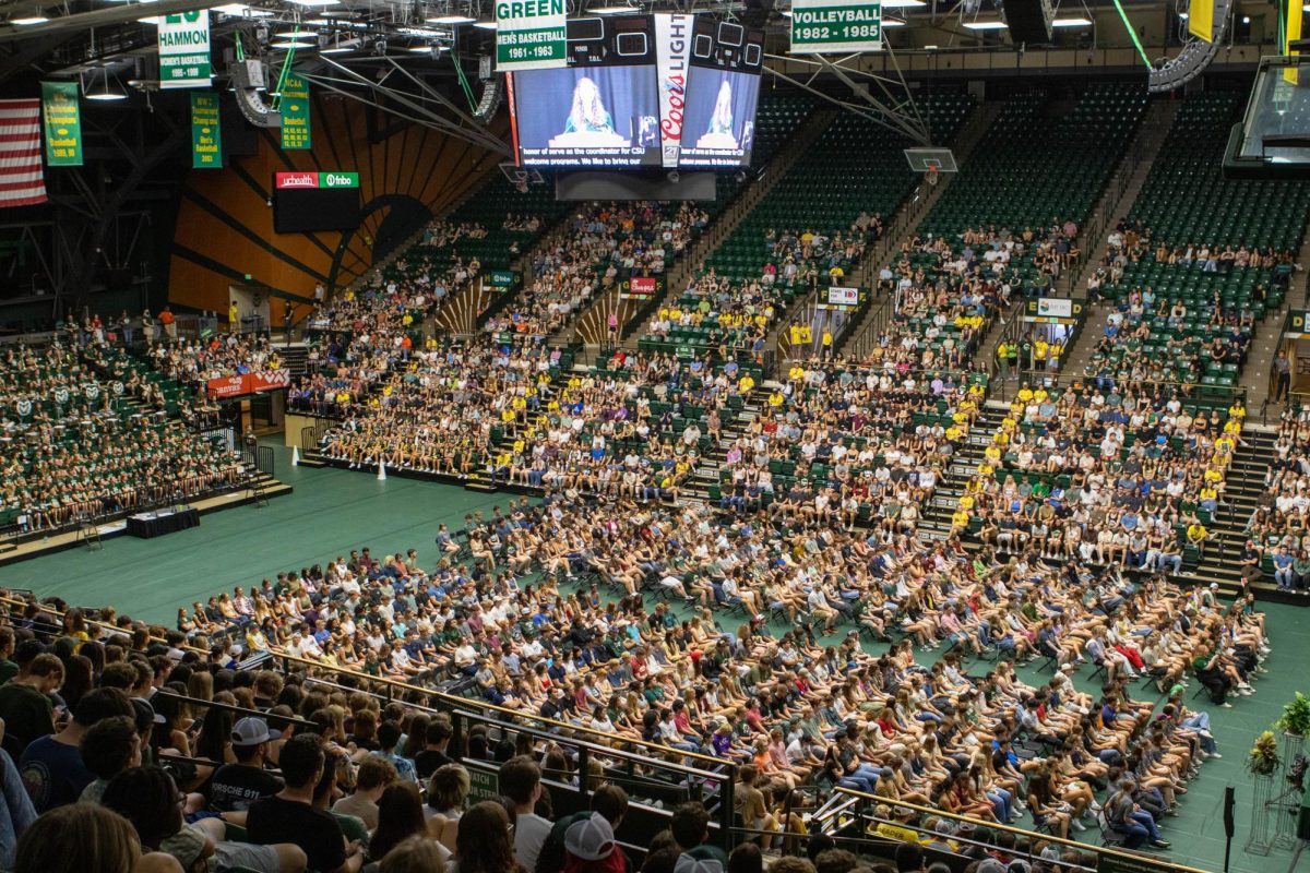 The Colorado State University class of 2028 and marching bad enjoy convocation which is described by President Amy Parsons as their first day. Aug. 16.