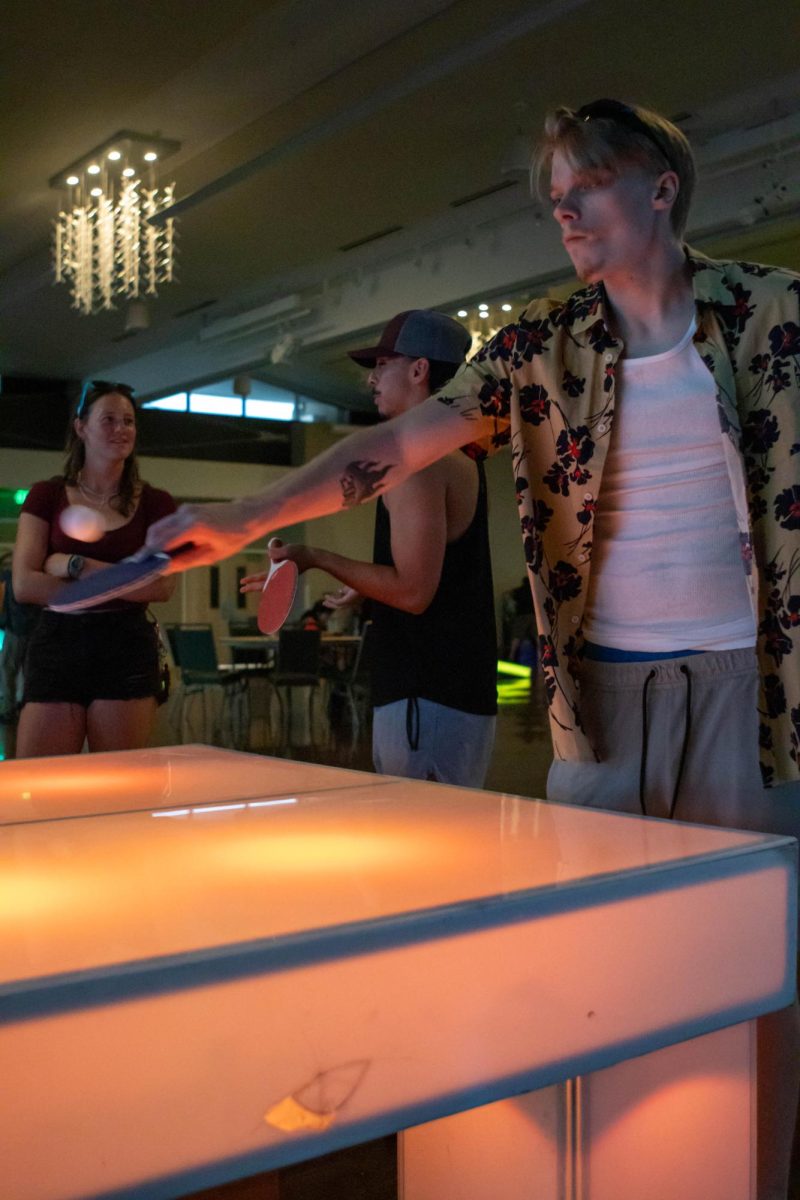 Colorado State University students gather in the ballrooms to play ping-pong, original arcade games, and mini-golf. Aug.16.
