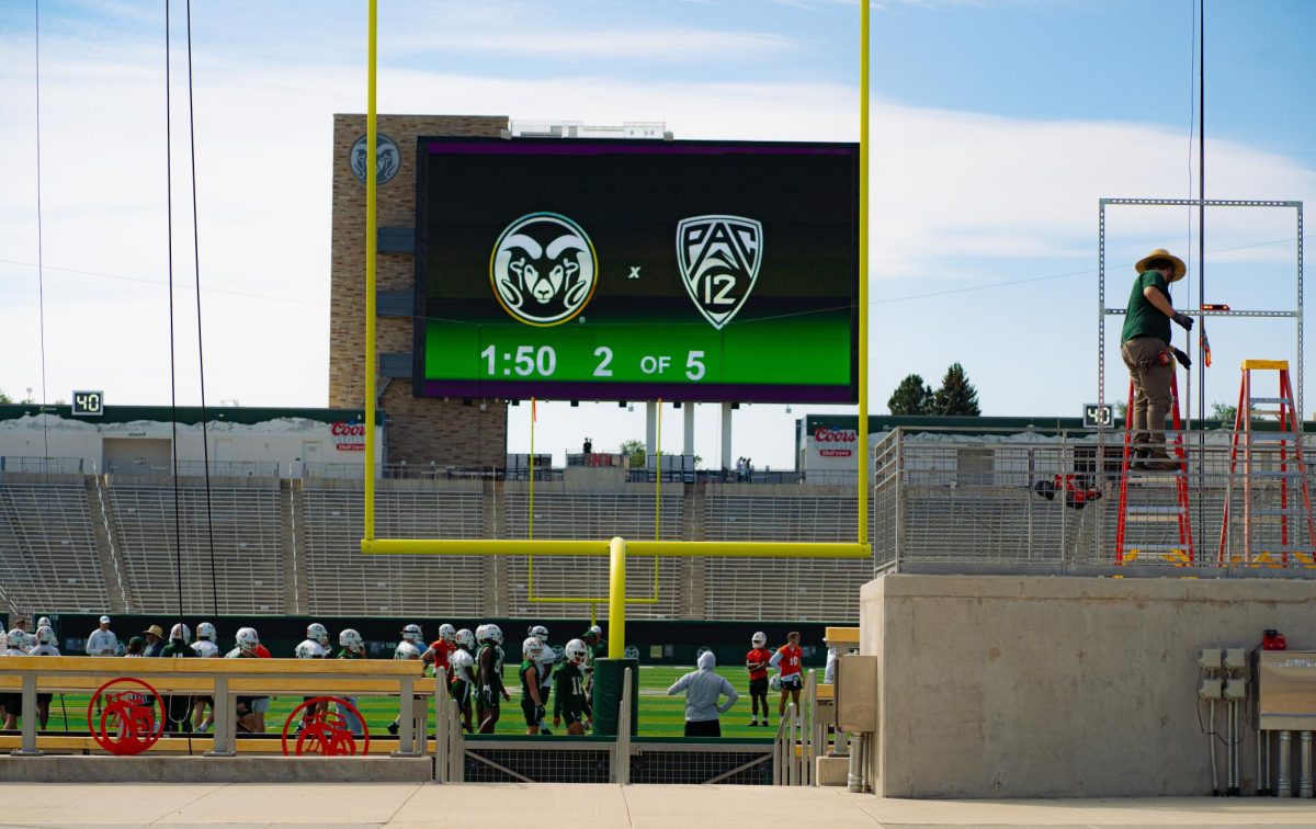 Colorado State football players practice in Canvas Stadium the morning of Sept. 12 following the announcement that the Rams are moving to the Pac 12 conference. The announcement was made Thursday morning that CSU would be leaving the Mountain West Conference. 