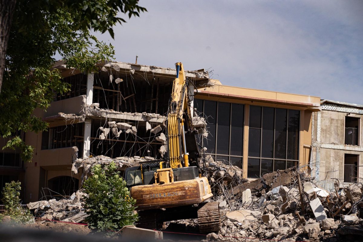 Demolition is completed on the B wing of the Clark Building on Sept. 12. The renovations are set to be completed by 2027. 