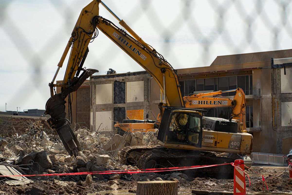 Demolition is completed on the B wing of the Clark Building on Sept. 12. The renovations are set to be completed by 2027. 