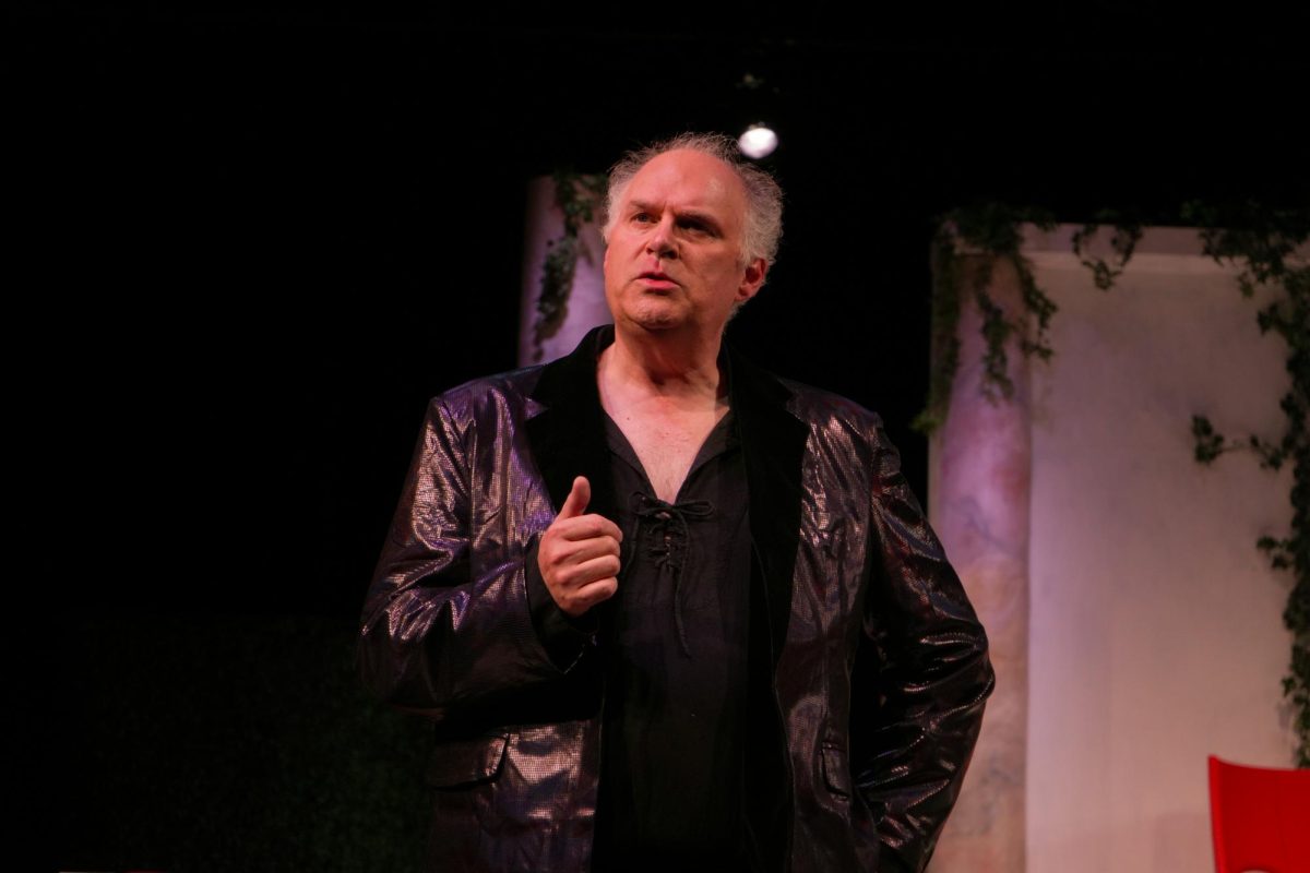 Jeffery Bigger performs as Frank in Bas Bleu theatre's production of "School for Lies." Written in rhyme scheme, the show runs from Sept. 21 to Oct. 13 in Old Town Fort Collins. 