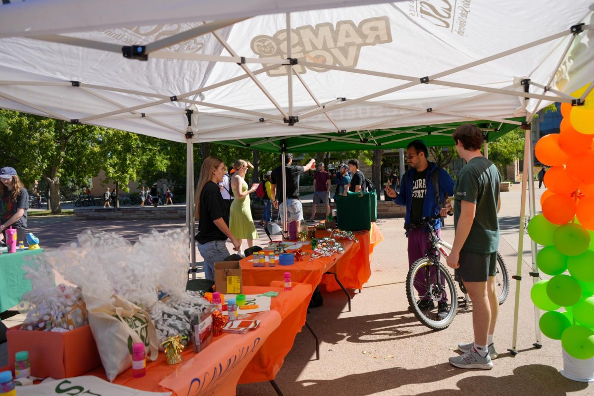 Associated Students of Colorado State University Director of Governmental Affairs Ava Wilkins welcomes students to the Wellness Wonderland event. Held on Sept. 20 on the Plaza, Wellness Wonderland provided free snacks and resources to students surrounding wellbeing. 