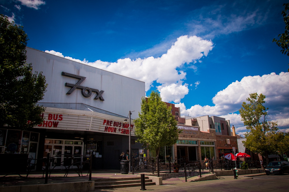 The marquee of The Fox Theater on The Hill in Boulder, Colorado.