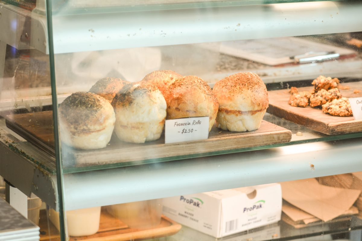 Multiple food options on display