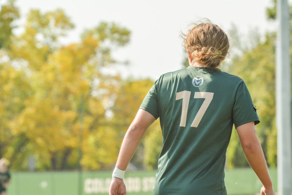 A soccer player walking