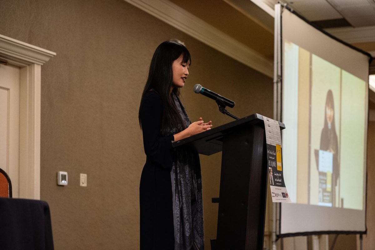 Author Rebecca F. Kuang discusses her books and experience in the literary field at the Fort Collins Marriott Oct. 27. Kuang's 2023 book, "Yellowface," is the Fort Collins 2024 City-Wide Read. 