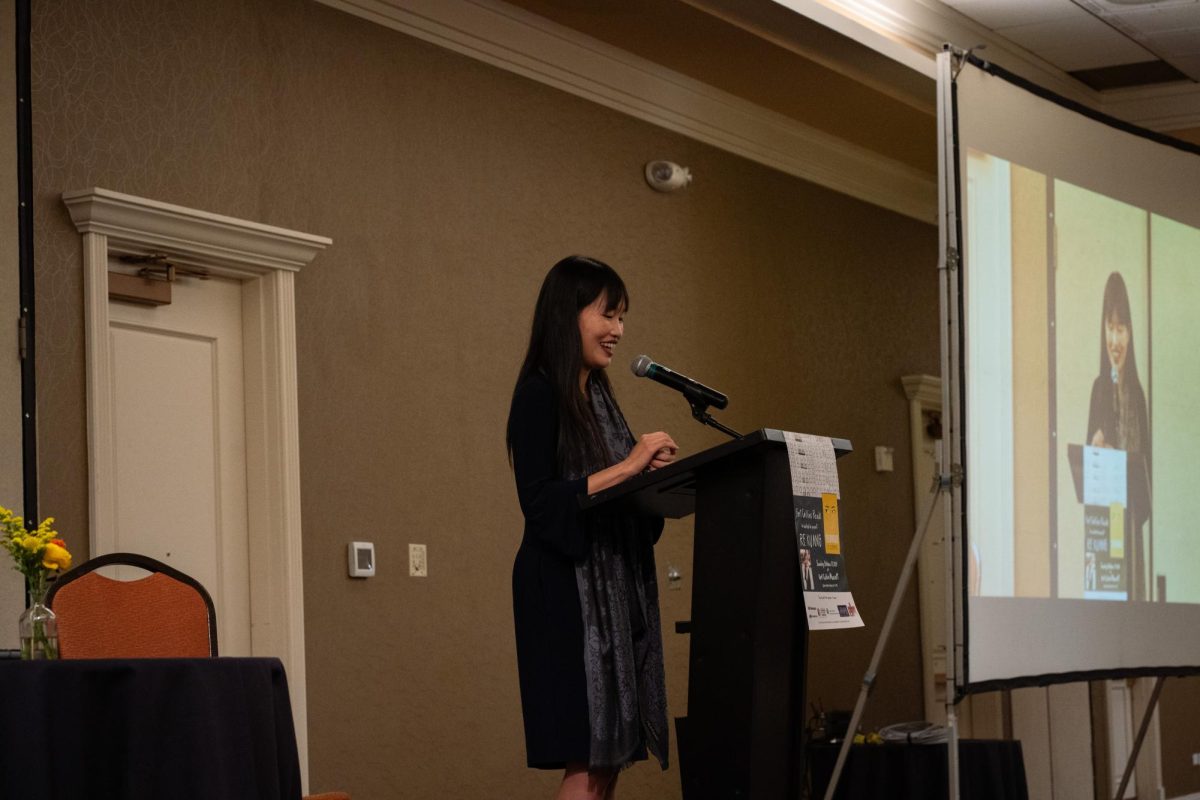 Author Rebecca F. Kuang discusses her books and experience in the literary field at the Fort Collins Marriott Oct. 27. Kuang's 2023 book, "Yellowface," is the Fort Collins 2024 City-Wide Read. 