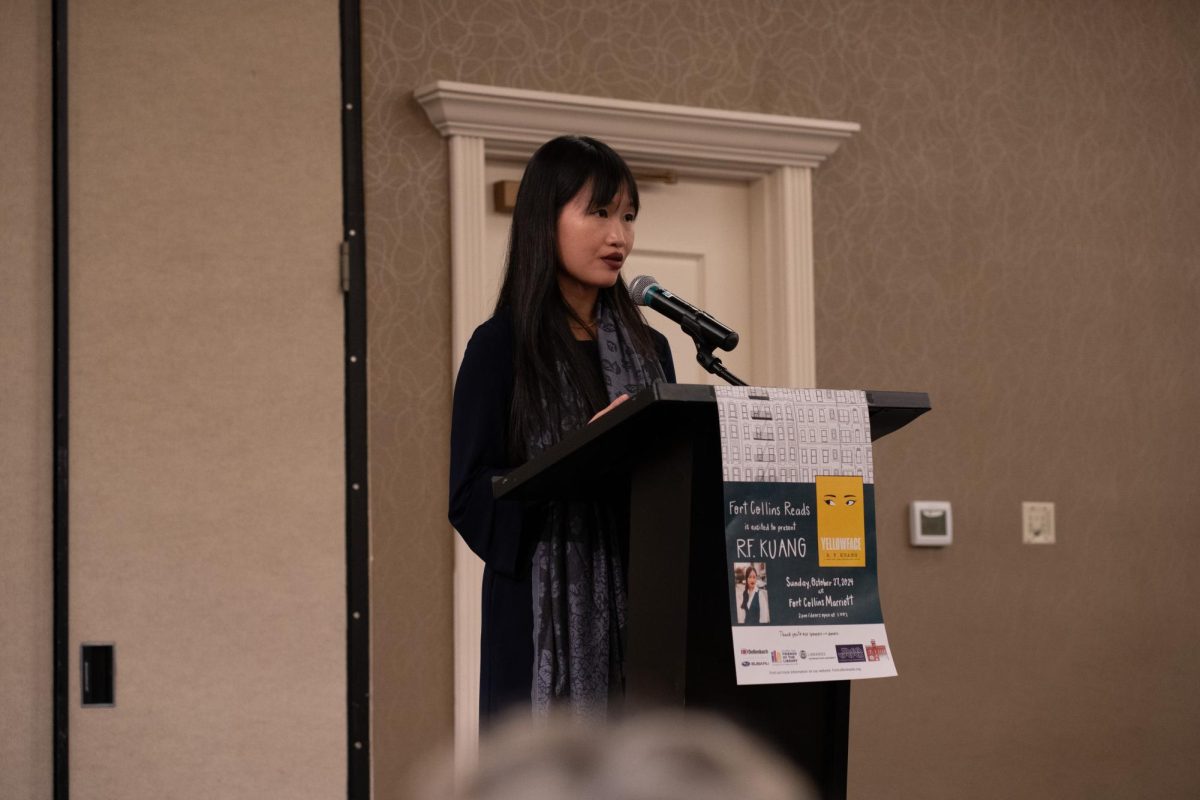 Author Rebecca F. Kuang discusses her books and experience in the literary field at the Fort Collins Marriott Oct. 27. Kuang's 2023 book, "Yellowface," is the Fort Collins 2024 City-Wide Read. 