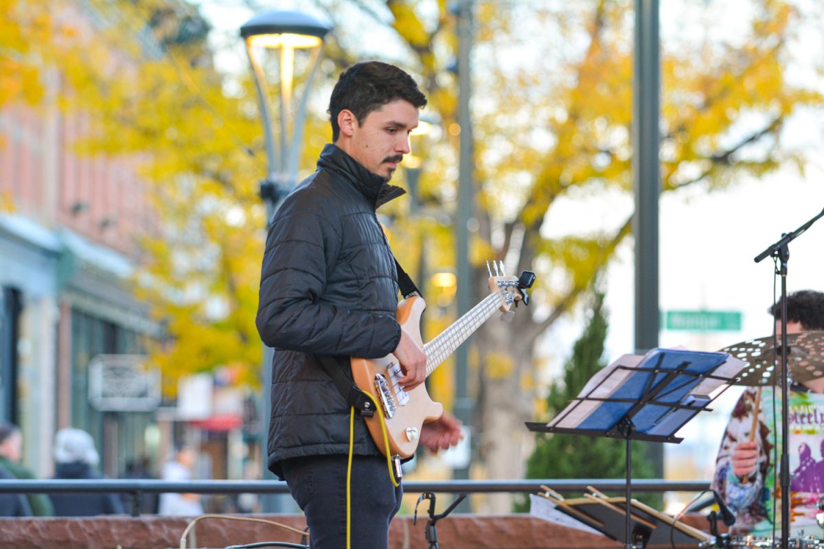 A man playing a guitar