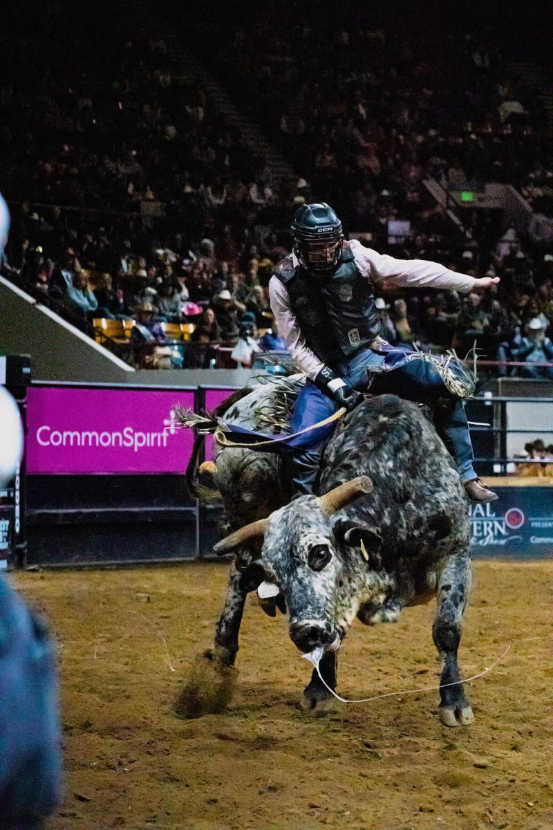 Bull rider Stefan Tonita earned a score of 76.5 for his successful ride of Speed Test at the National Western Stock Show Pro Rodeo bracket 4 round 1 event in Denver Sunday, Jan. 19. 