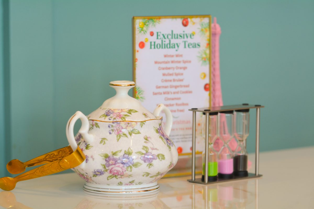 A teapot setup from the newly opened tea shop The Duchess in downtown Fort Collins Jan. 26. “She (the owner) went to England every year… she tried everything.” Samaporn Paopathuas stated about the owner, her cousin.