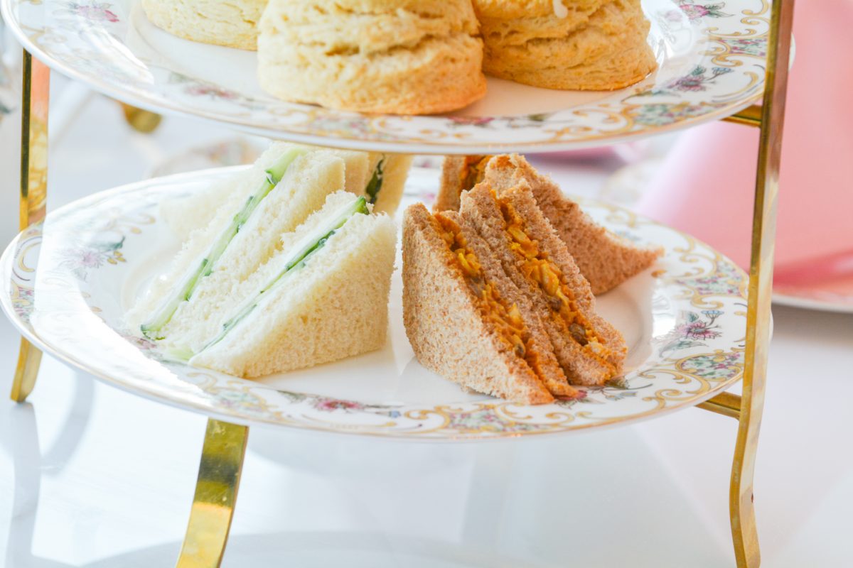 A sandwich display set up by workers of the newly opened French-inspired tea shop The Duchess Jan. 26. “We hosts bridal showers, birthdays or any special event.” Samaporn Paopathuas stated about this beautiful tea shop.