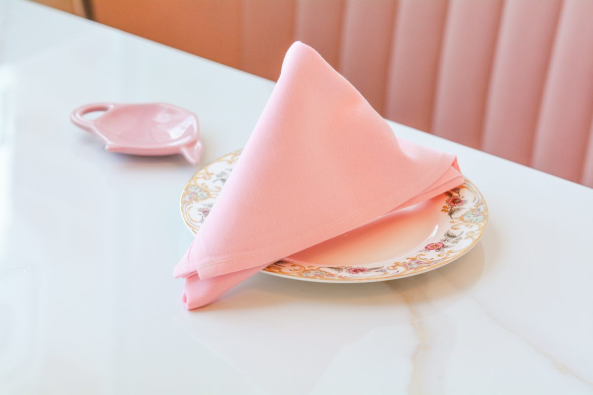 A beautiful napkin display at the French-inspired tea shop which is newly opened in downtown Fort Collins Jan. 26. This tea shop is called The Duchess and is inspired by the French having beautiful tea setups and Paris-themed walls.