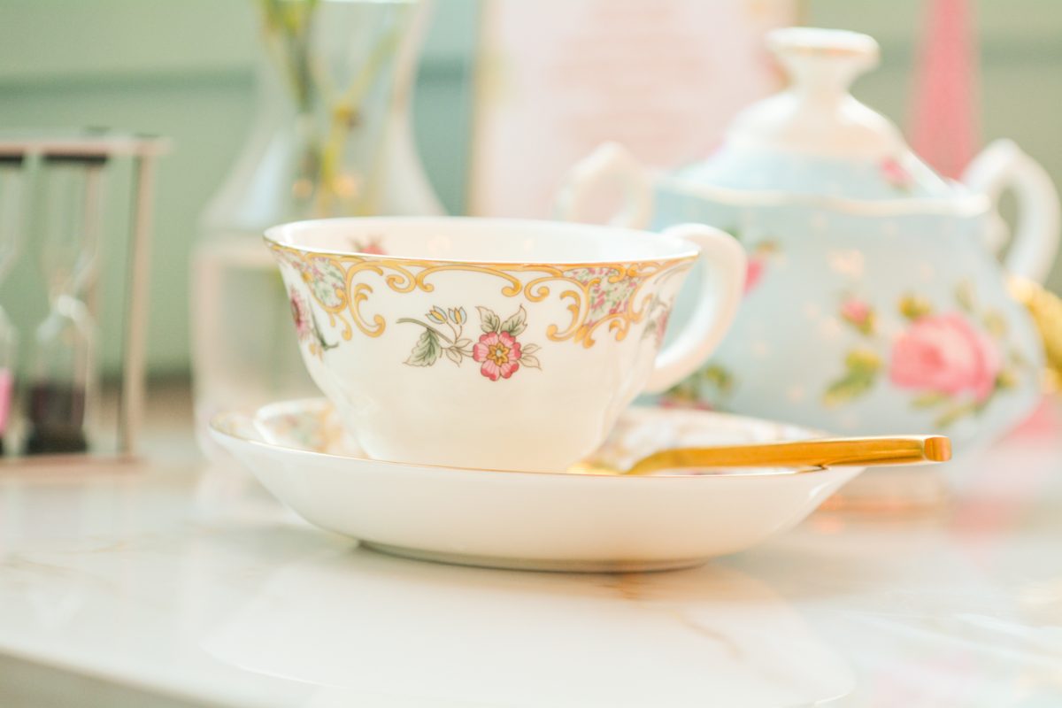 A teacup from the French-inspired newly opened tea shop The Duchess in downtown Fort Collins Jan. 26. “We import the tea from Canada, China, Thailand, India, and locally.” Samaporn Paopathuas stated that they also sold bags of tea as well.
