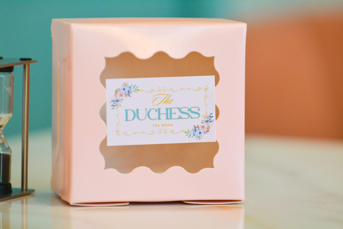 A to-go box with The Duchess label plastered across it Jan. 26. This tea shop is a French-inspired shop that is newly opened in downtown Fort Collins.
