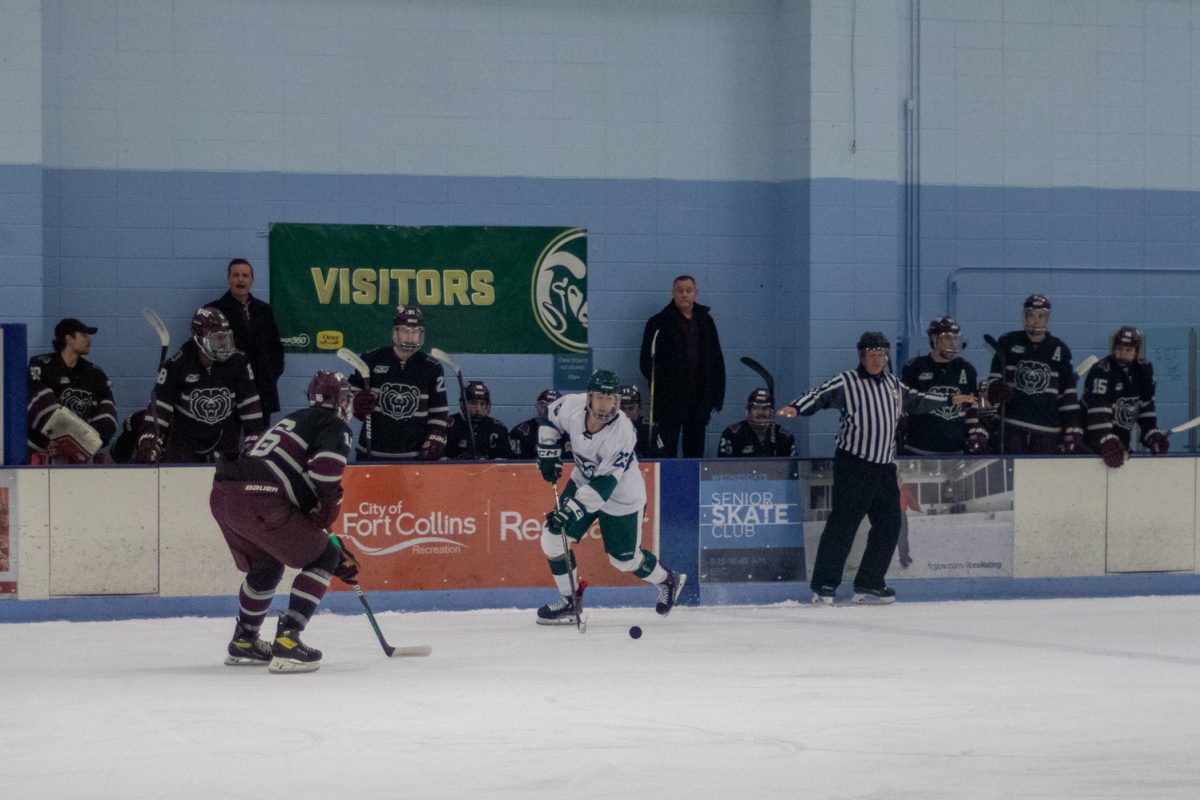 Martin Pietraszek stickhandles the puck during the match versus Missouri State Jan 31. The Rams lost to the Bears 5-4.