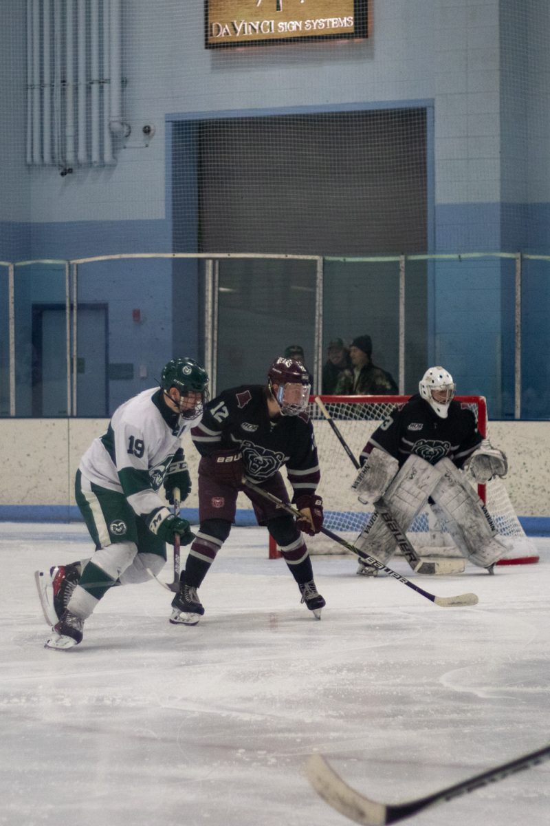 Alex Latkovski (19) plays offense during the match versus Missouri State Jan 31. The Rams lost to the Bears 5-4.