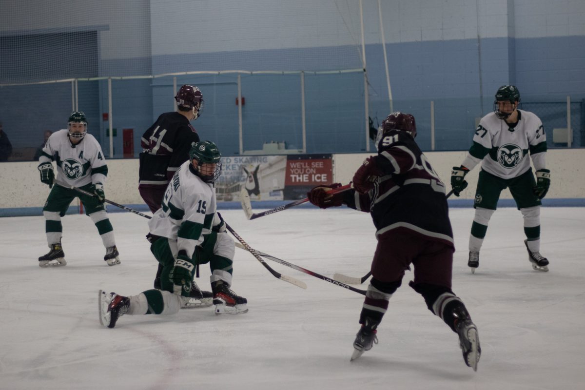 Alex Latkovski blocks a shot during the match versus Missouri State Jan 31. The Rams lost to the Bears 5-4.