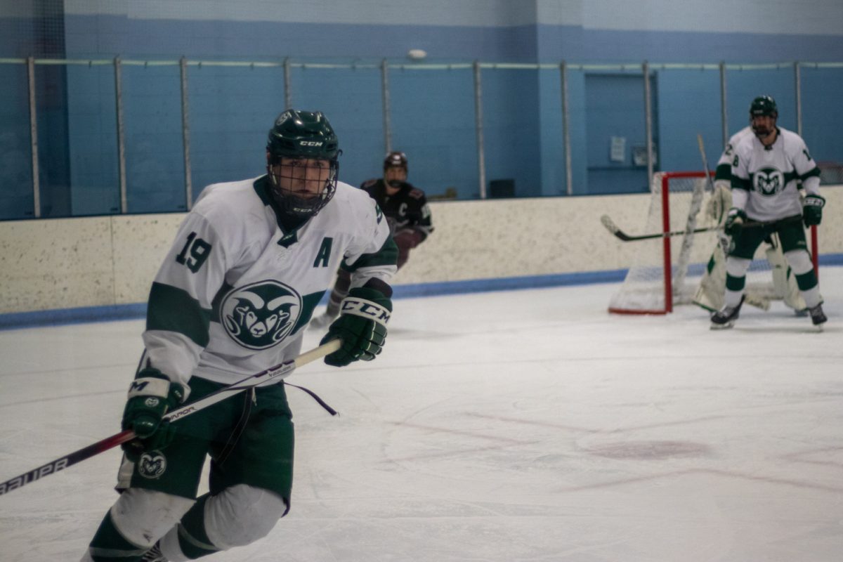 A hockey player during a match.