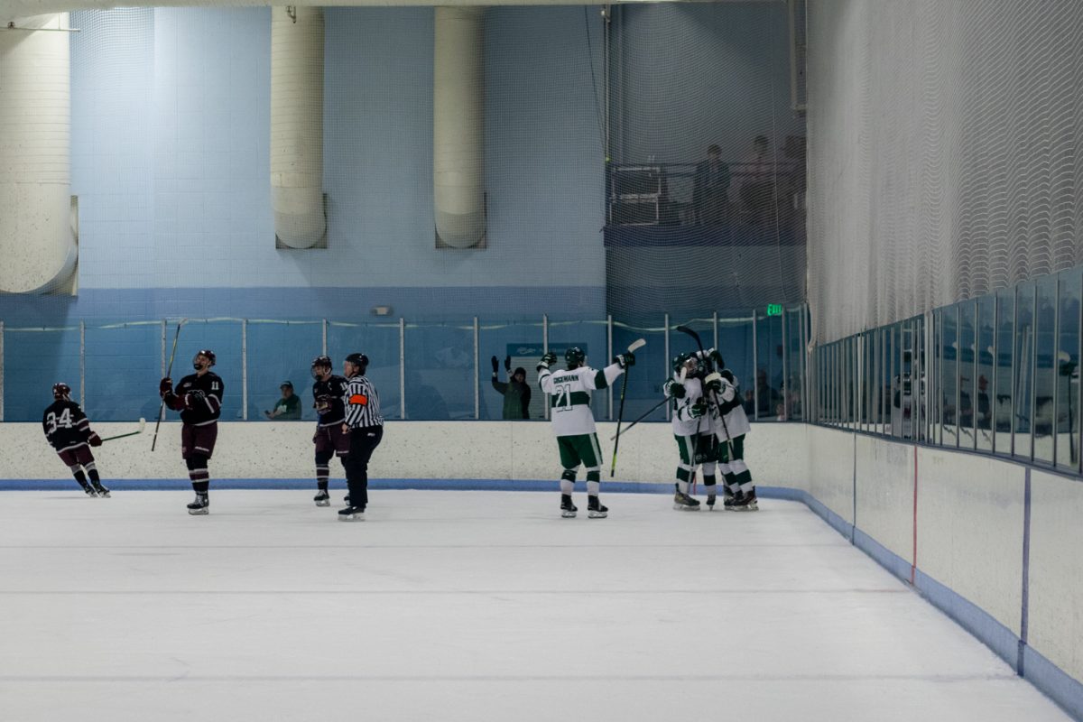The CSU Rams celebrate after scoring a goal Alex Latkovski (19) faces off during the match versus Missouri State Jan 31. The Rams lost to the Bears 5-4.