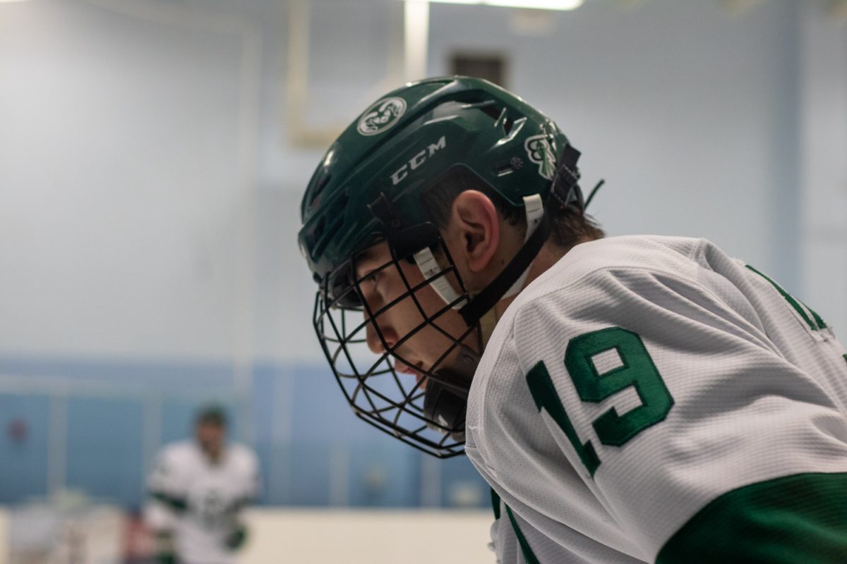 A hockey player during a match.