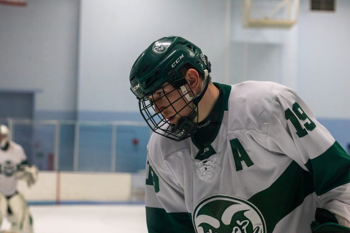 A hockey player during a match.