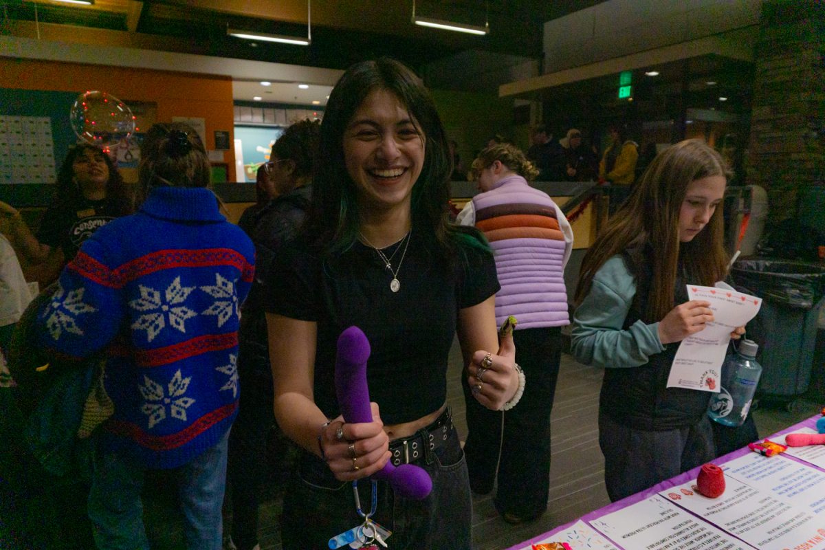 A person is holding a sex toy