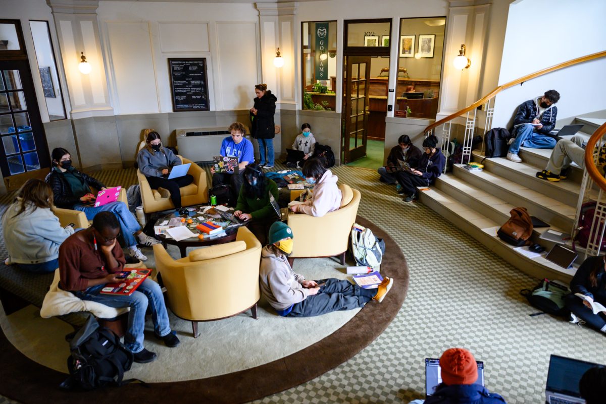 Students quietly sit in the Colorado State University Administration Building as a form of protest against CSU's stance on changing DEIA policies Feb. 20. The sit in was organized by a newly formed student group known as The People United with a goal of letting administration know they would not be silenced.