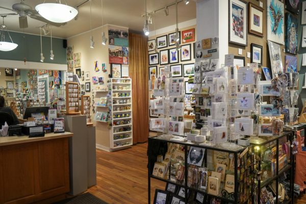 Image of the interior of an art shop.