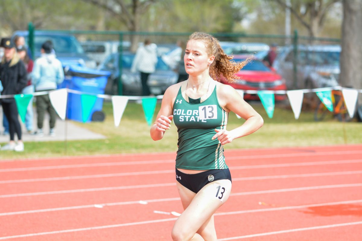 A Colorado State University long distance runner performs her event March 29. These athletes performed at the Jack Christiansen Memorial and High School event.