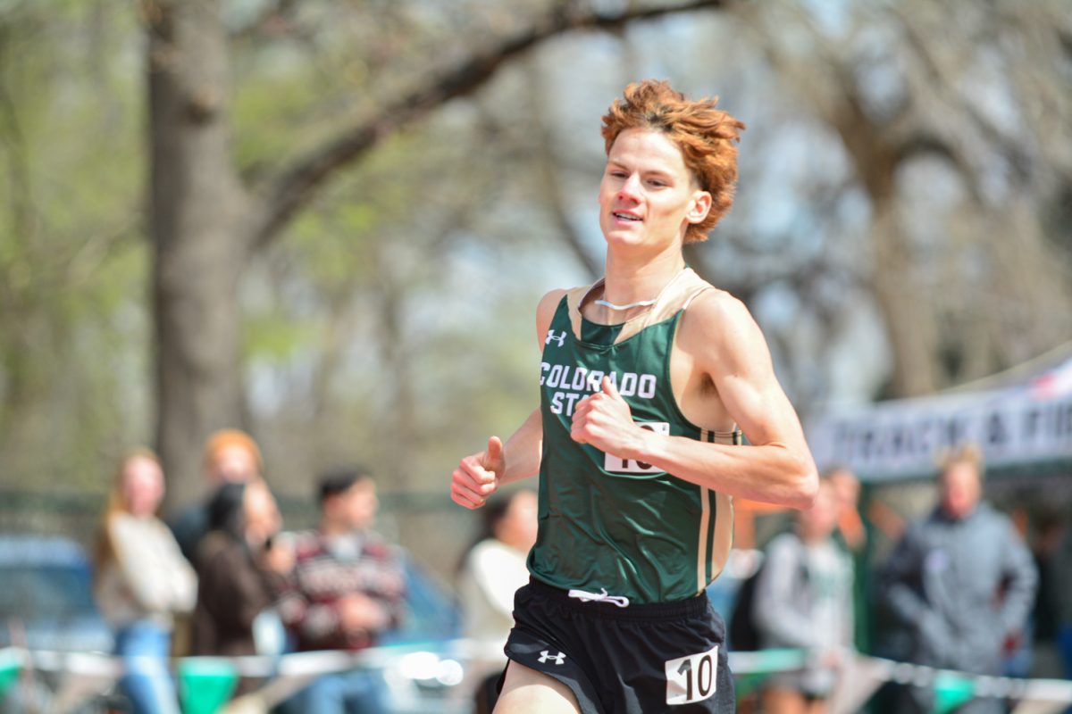 Ezra Burrell runs his event at the Jack Christiansen Memorial and Highschool invitational March 29. This event was held at the Jack Christiansen Memorial Track.