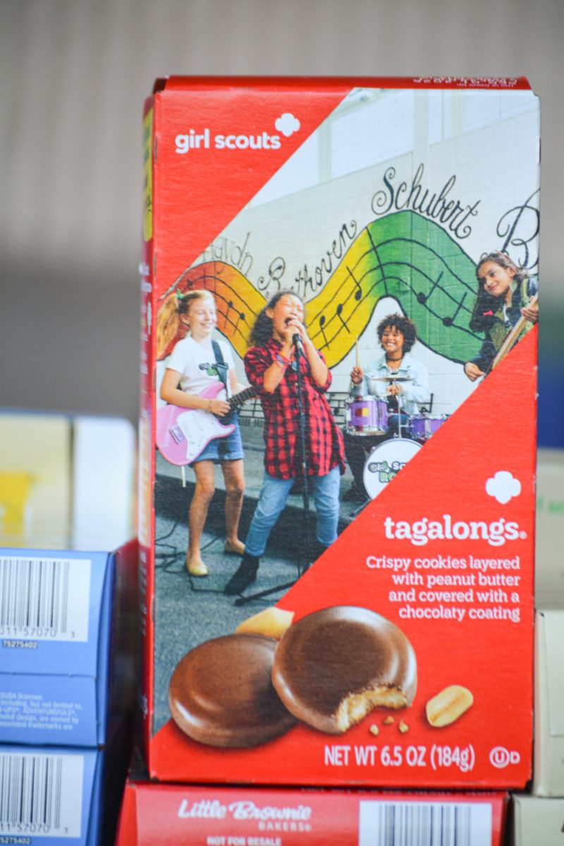Girl Scouts of Colorado presents a peanut butter and chocolate cookie called Tagalongs Feb. 25. These cookies are sold by young girls involved in Girl Scouts.