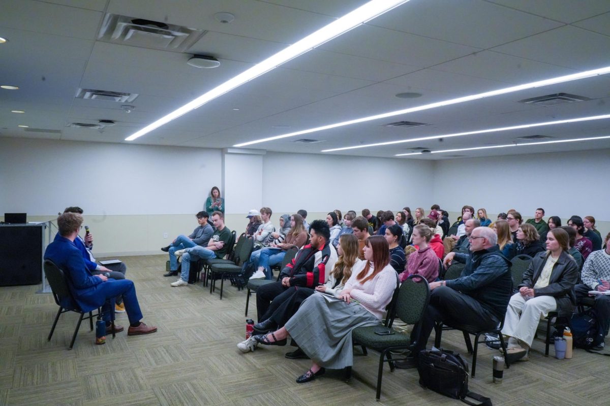 Hosted by assistant professor Dr. Dominik Stecula, the panel discussion "Code vs. Consequence" examined the complexities surrounding social media, misinformation, and AI use. March 7, 2025.
