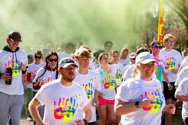 Participants run in Colorado State University's third annual International 5K Color Run on The Oval March 29. The Indian Students Association alongside the International Enrollment Center and Office of International Programs hosted the run to celebrate the Hindu spring holiday of Holi, with proceeds going to international enrollment scholarships.