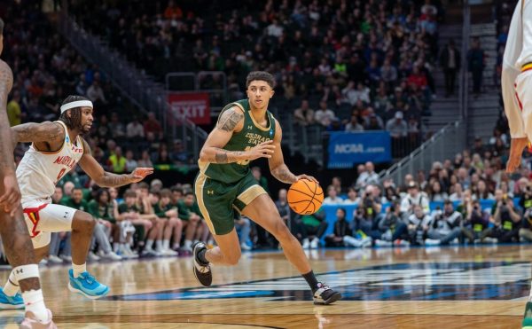 Nique Clifford (10) dribbles the ball in Colorado State University's second-round NCAA loss to Maryland March 23. CSU lost 72-71.