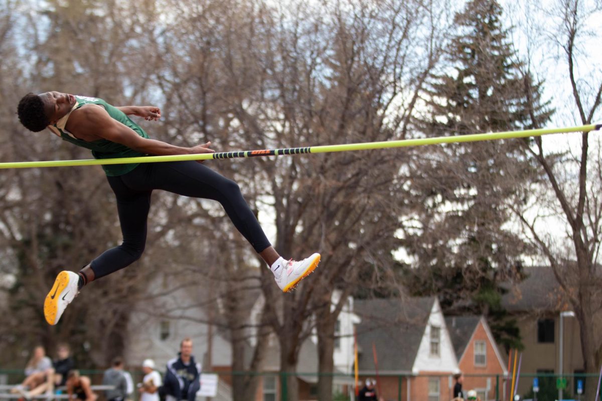 Coloradoa Stae University jumpers competes in high jump event at the Jack Christiansen Track Meet at Colorado State University in Fort Collins Colorado on March 29. Photo taken by Erica Pickering.