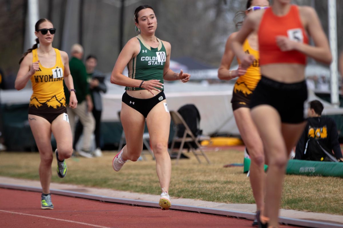 Colorado State University runner competes at the Jack Christiansen Invitational at Colorado State University in Fort Collins Colorado on March 29. Photo taken by Erica Pickering.